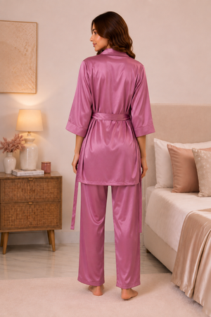 The Rosewood Satin Lounge Set