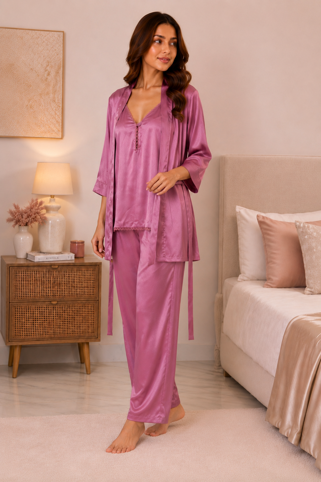 The Rosewood Satin Lounge Set