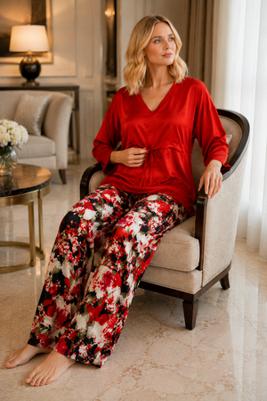 Crimson Garden Lounge Co-ord Set - Private Lives