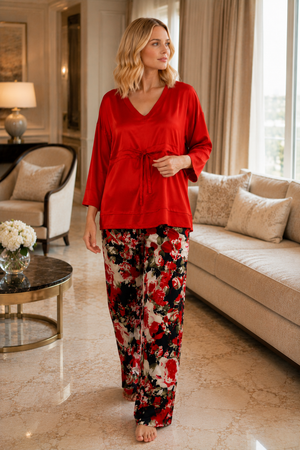 Crimson Garden Lounge Co-ord Set - Private Lives