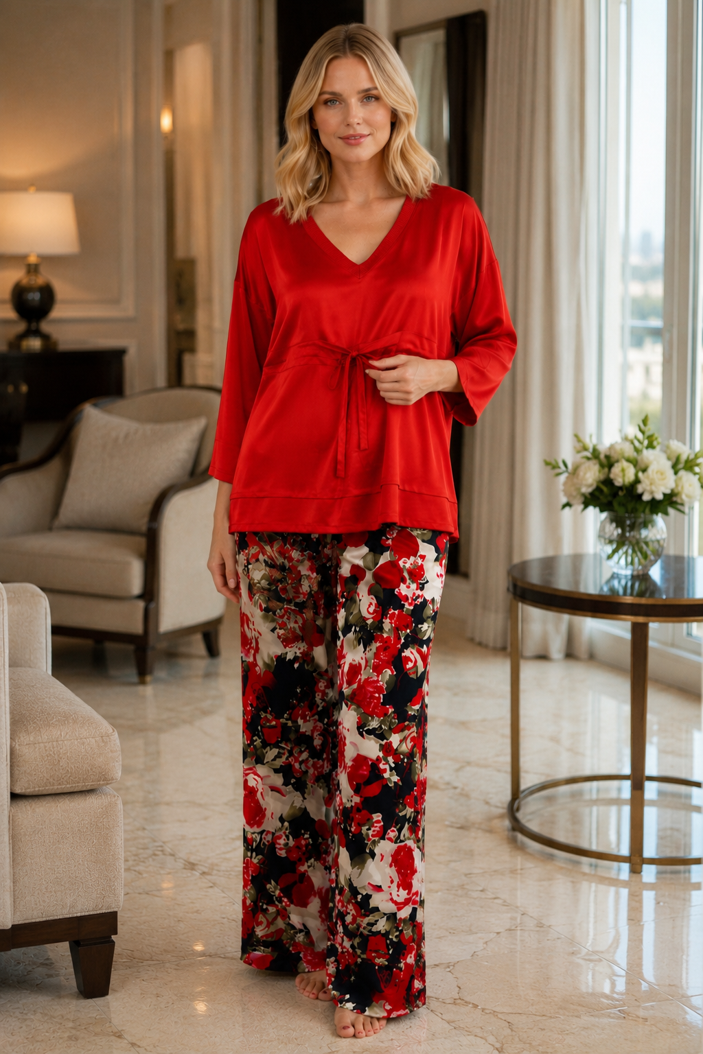 Crimson Garden Lounge Co-ord Set