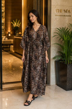 The Leopard Privé Satin Kaftan