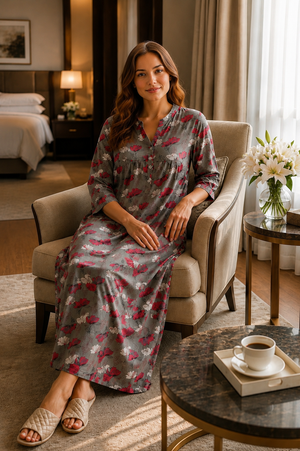The Scarlet Bloom Cotton Nightie