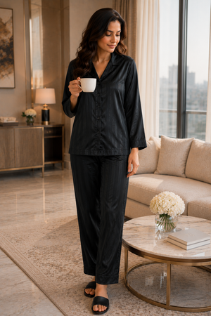 The Noir Élan Satin Night Suit
