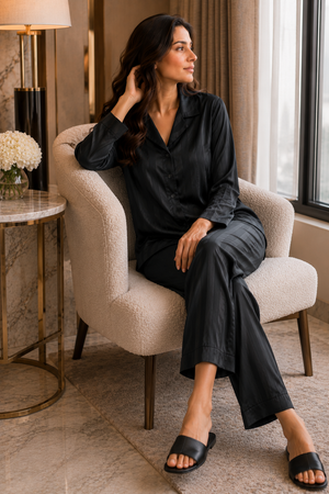 The Noir Élan Satin Night Suit