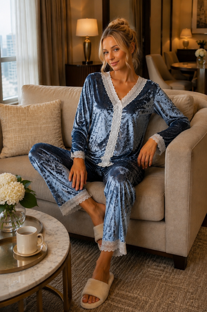 The Wild Siren Ice Velvet Night Suit
