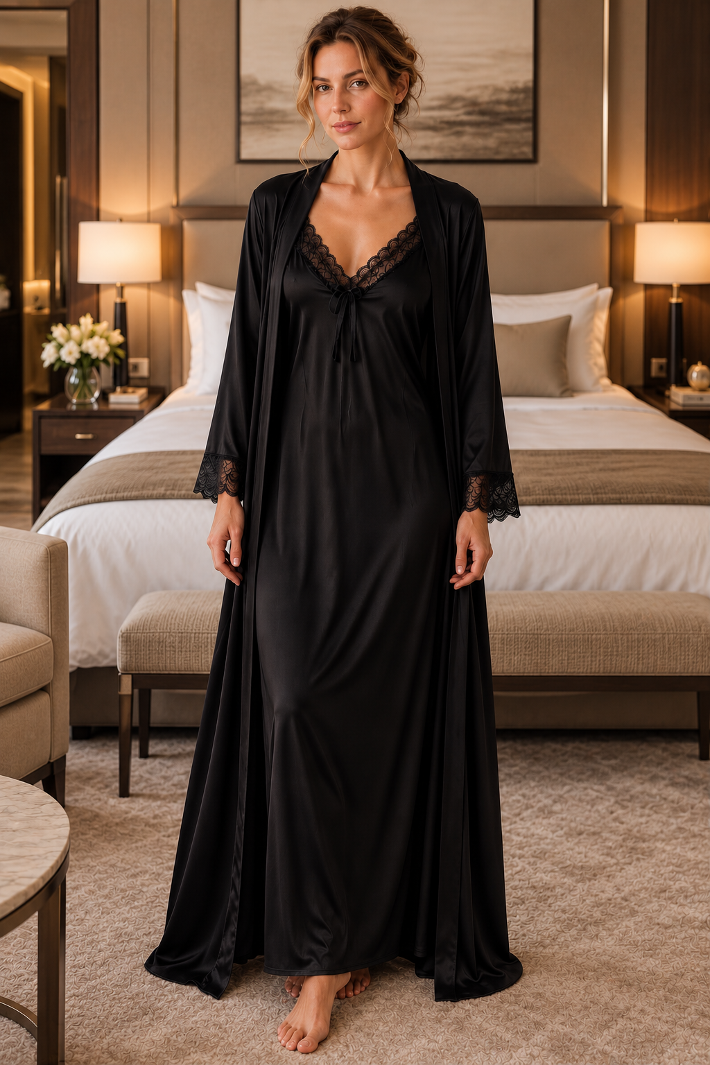 The Amour Noir Gown Set