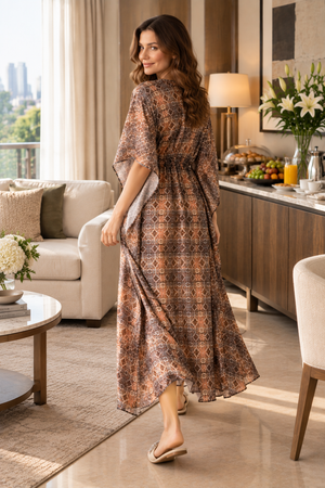 The Solenne Mosaic Satin Kaftan