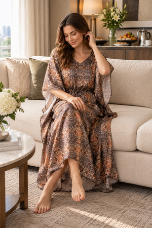 The Solenne Mosaic Satin Kaftan