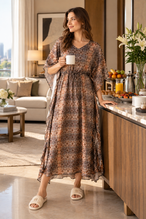 The Solenne Mosaic Satin Kaftan