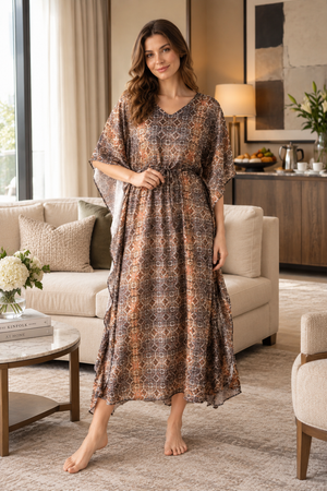 The Solenne Mosaic Satin Kaftan
