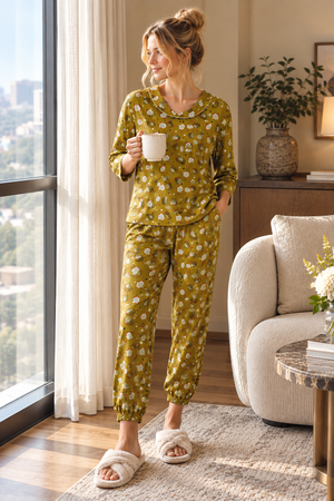 The Olive Reverie Soft-Knit Night Suit