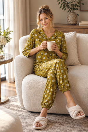 The Olive Reverie Soft-Knit Night Suit