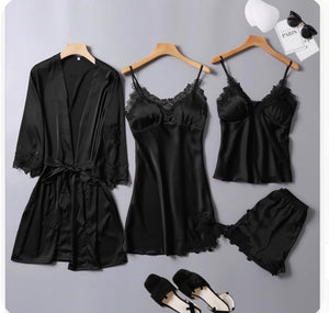 Classic Black Babydoll, Robe, slip & Shorts