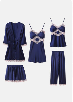 Classic Blue Babydoll, Robe, Slip, Shorts & Pj's