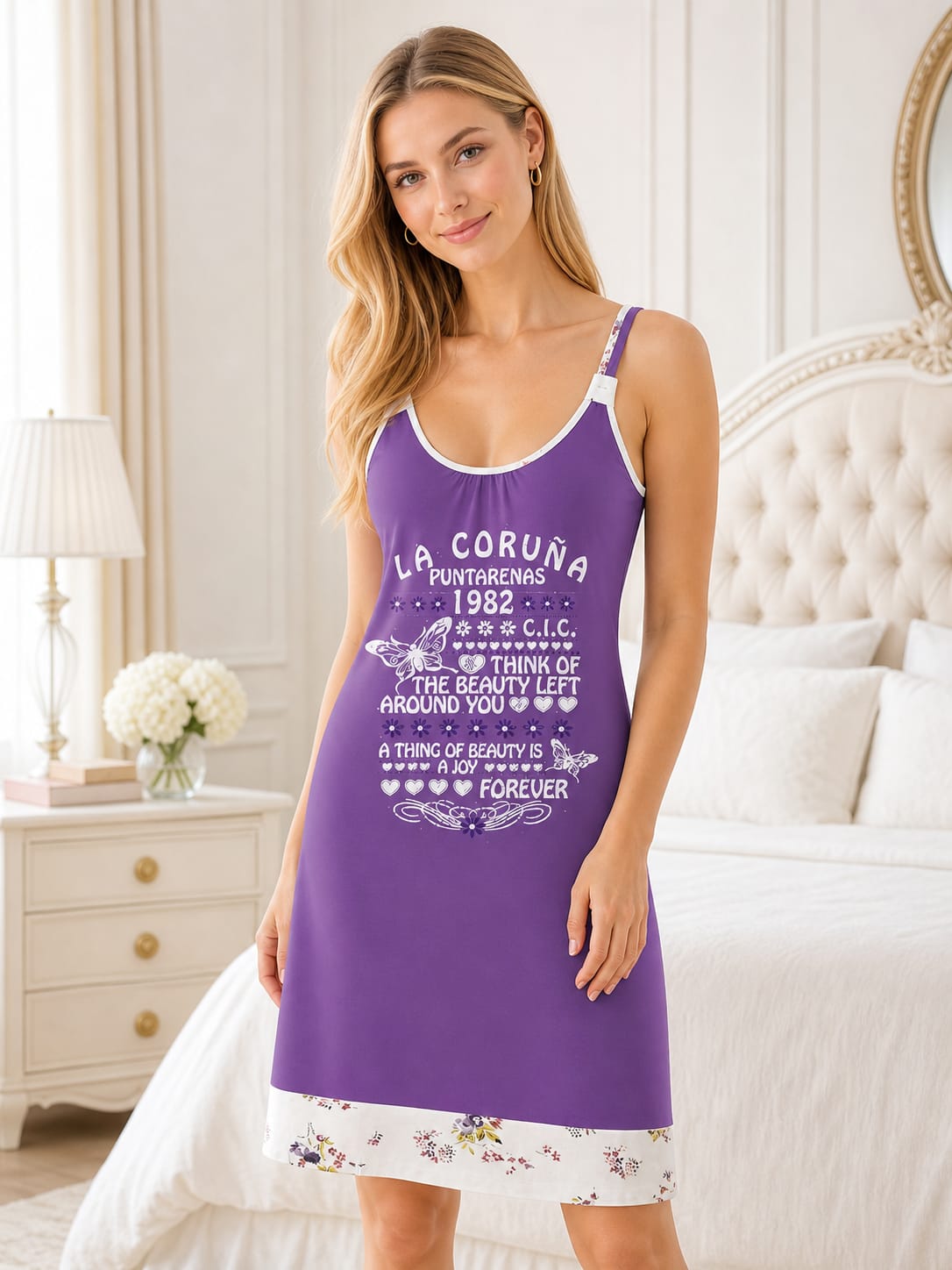 Cotton Strappy with Chest print