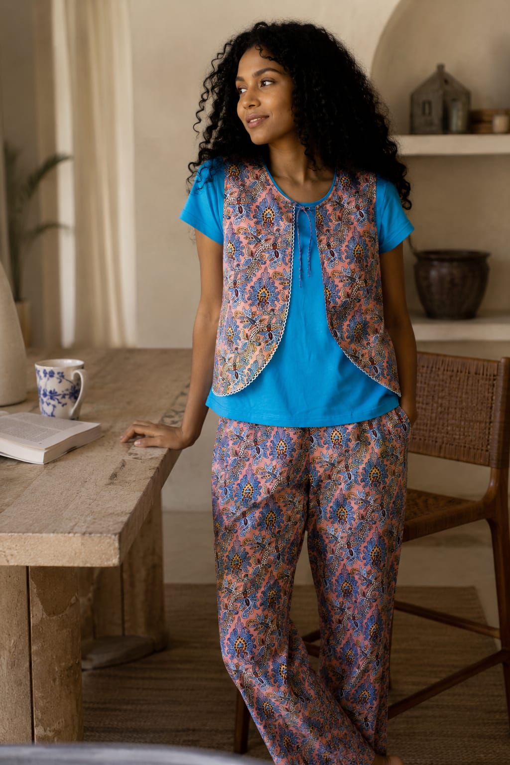 Moonlit Doodles Printed Hosiery PJ Set