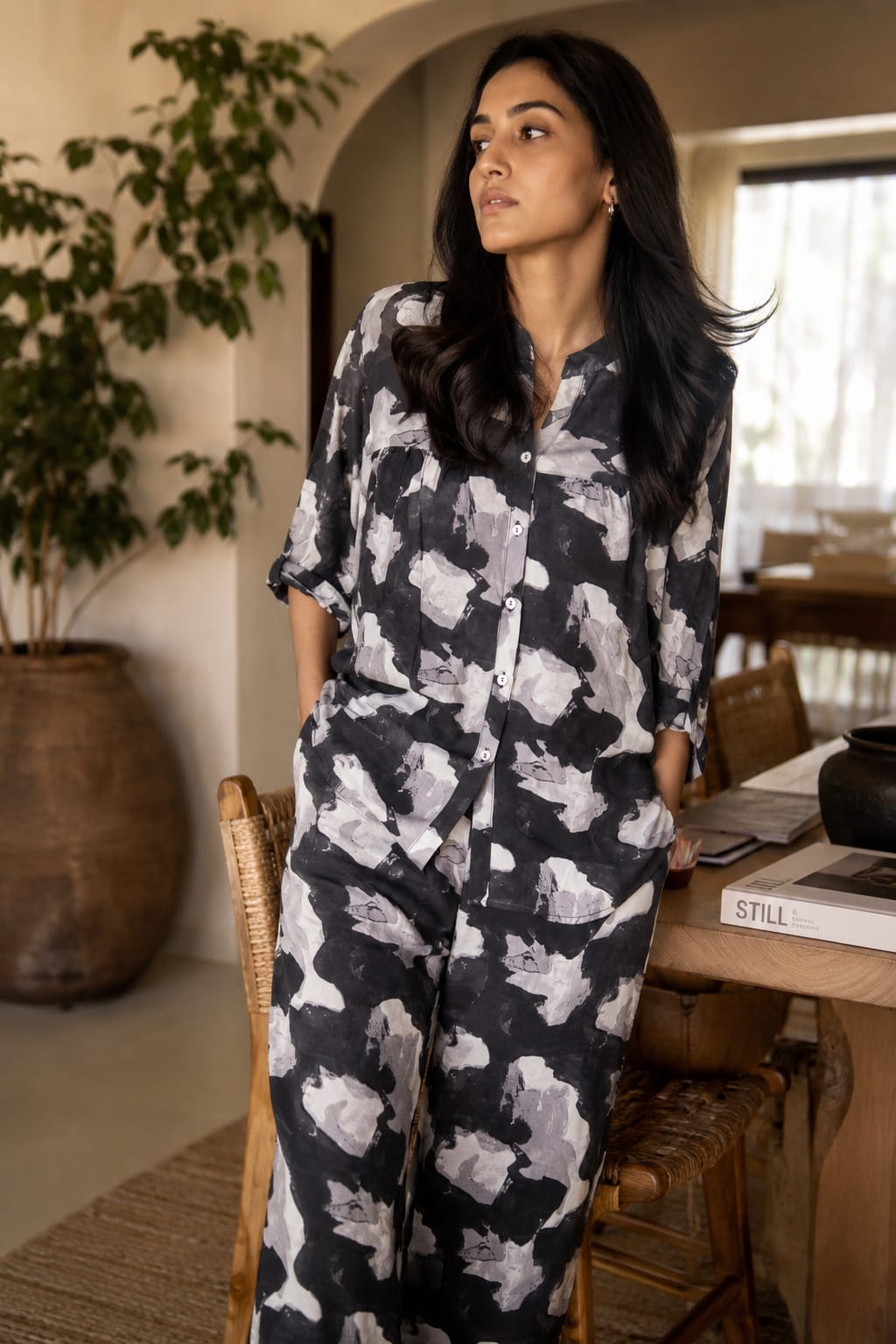 Urban Muse Abstract Print Hosiery Night Suit