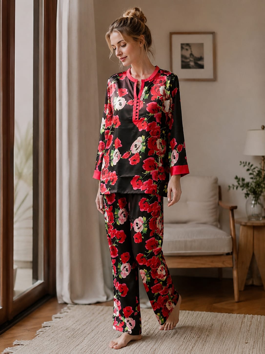 Floral Grace Double Chiffon Maxi Dress
