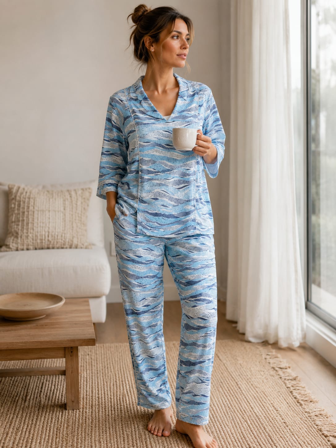 Everyday Luxe Printed Rayon Night Suit