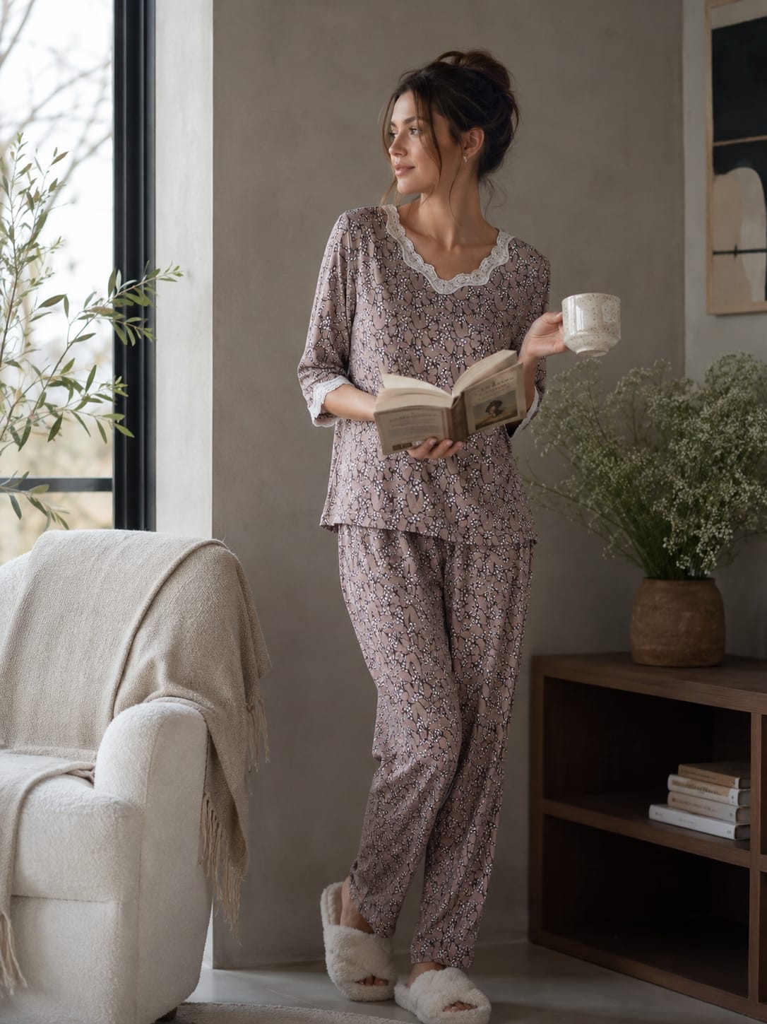 Floral Whisper Modal Night Suit