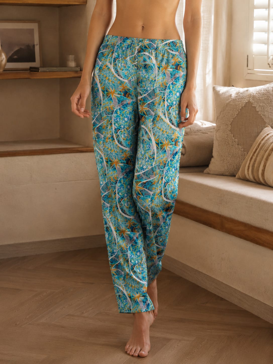 AquaMuse Crepe Printed Lounge Pajama