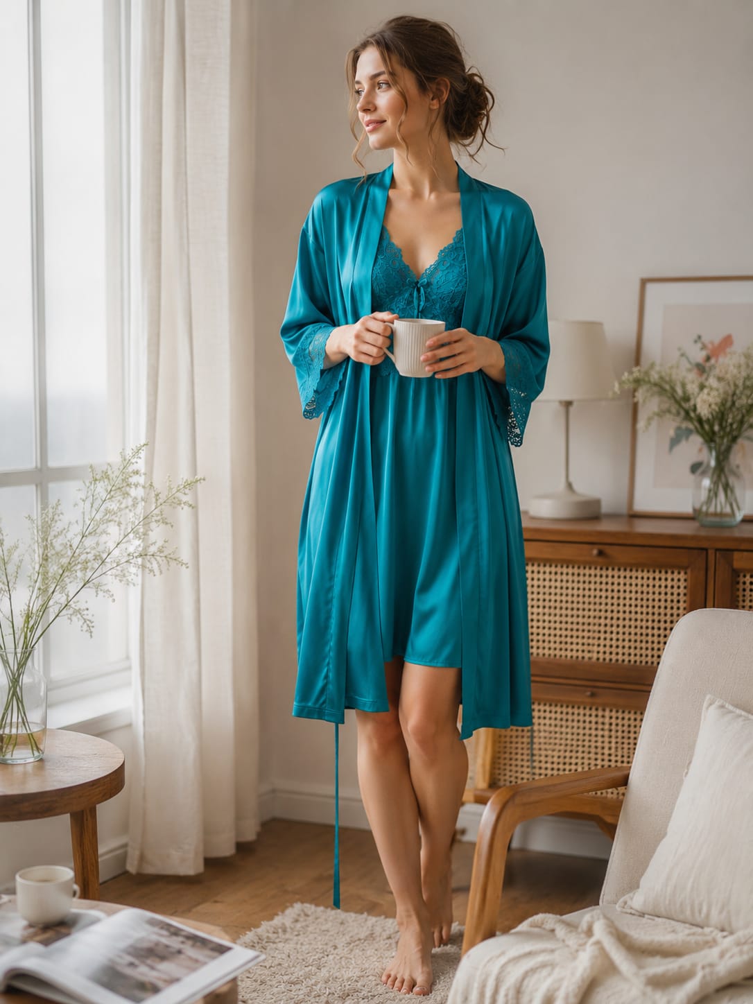 Evergreen Charm Short Nightgown Set