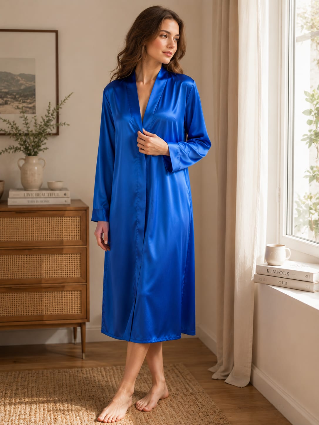 SapphireLuxe Satin Robe