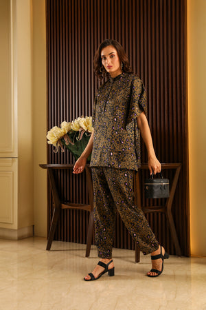 Leopard Printed Satin Summer Co-ord Set