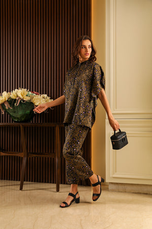 Leopard Printed Satin Summer Co-ord Set