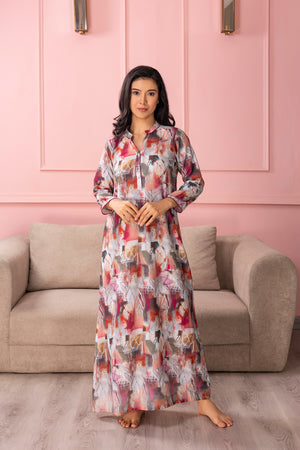 Printed Satin Nightdress