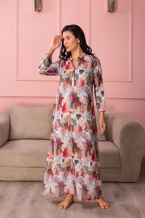 Printed Satin Nightdress