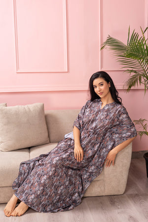 Printed Satin Kaftan
