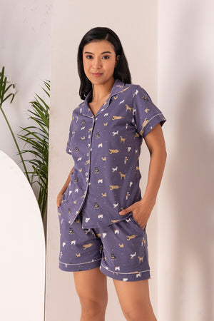 Dog love Shorts Night suit