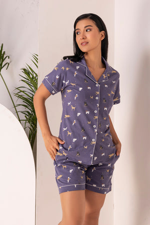 Dog love Shorts Night suit