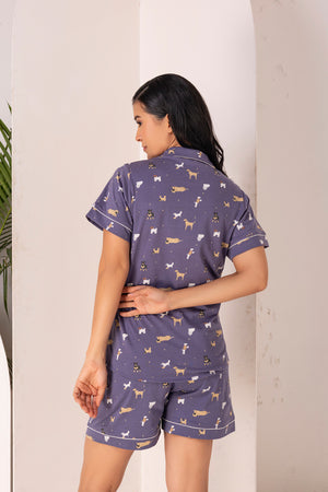 Dog love Shorts Night suit