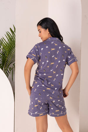 Dog love Shorts Night suit