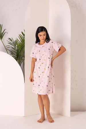 Dog Love pink Cotton lounger