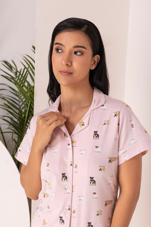 Dog Love pj Shorts Night suit