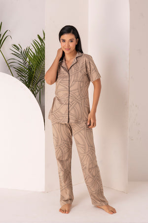 Classic collar Pj set in pure cotton