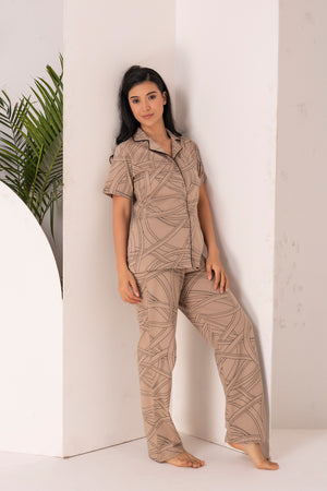 Classic collar Pj set in pure cotton