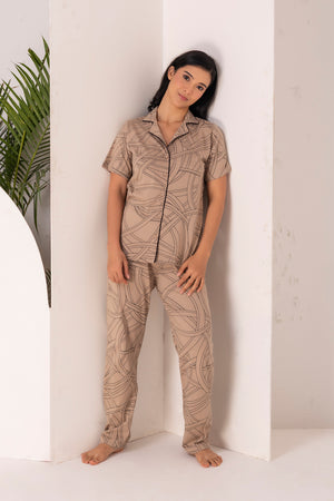 Classic collar Pj set in pure cotton