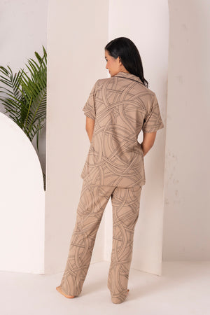 Classic collar Pj set in pure cotton