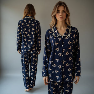 Navy Blue Flannel Pj Set