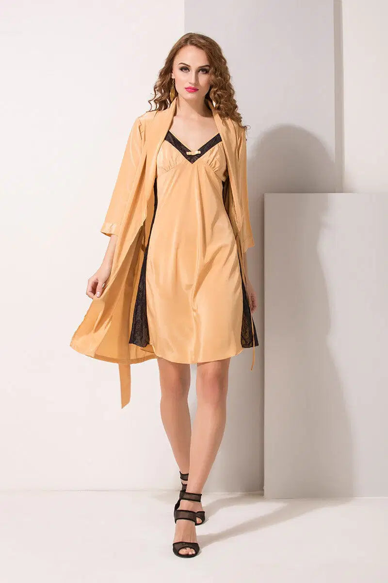 Short Nighty & Robe Nightgown set SLEEP GODSPEED RETAIL PVT LTD