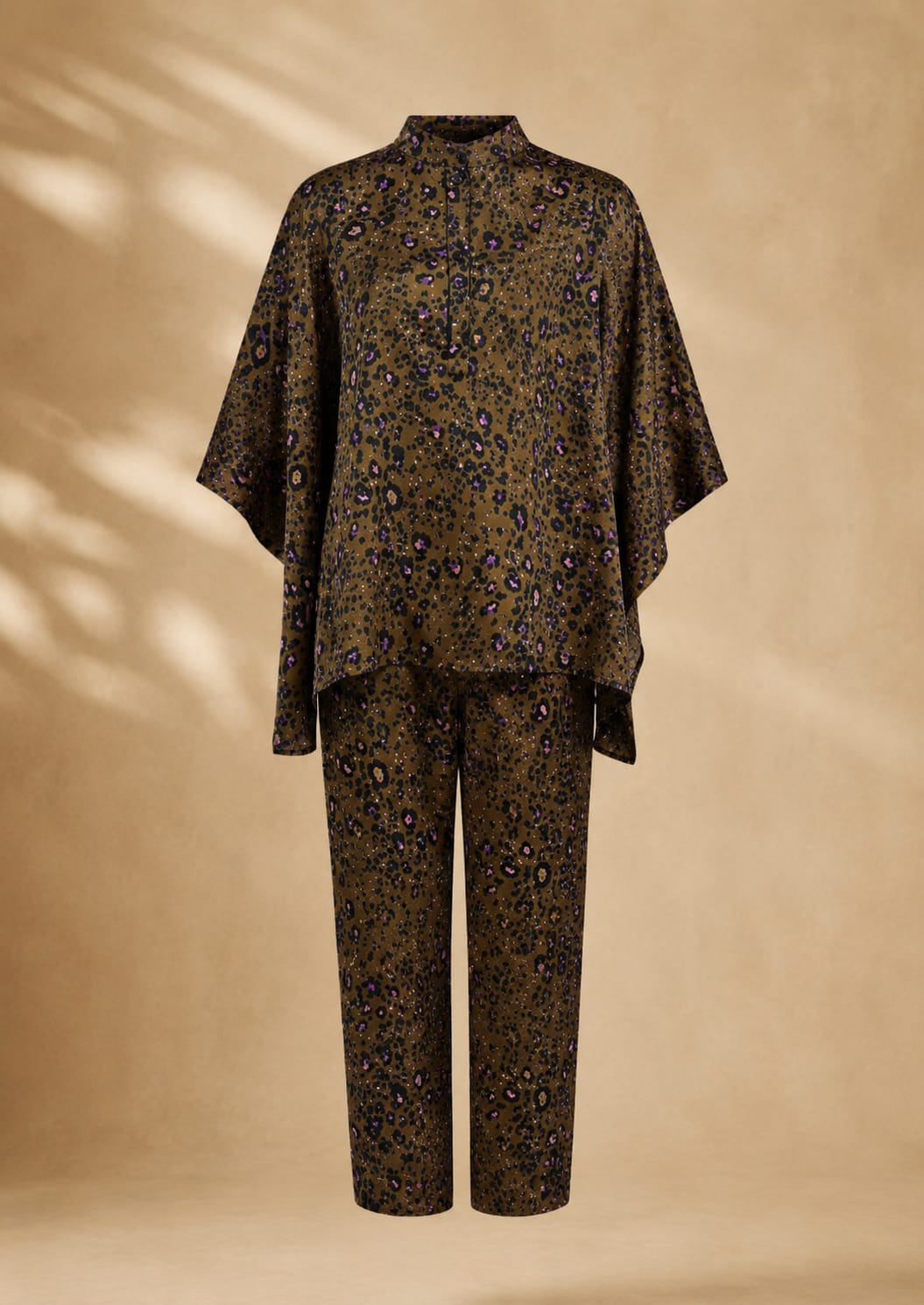 Leopard Printed Satin Summer Co-ord Set