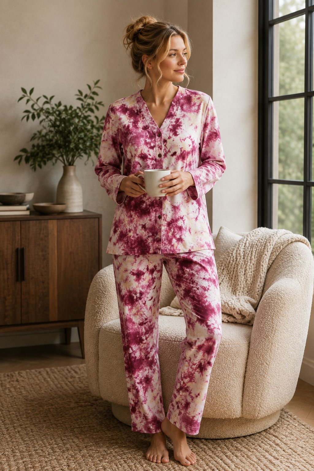 Berry Tie-Dye Comfort Night Suit