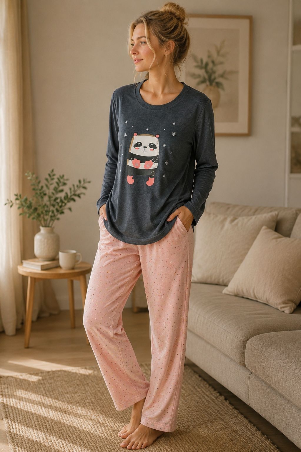 Panda Cozy Print Night Suit