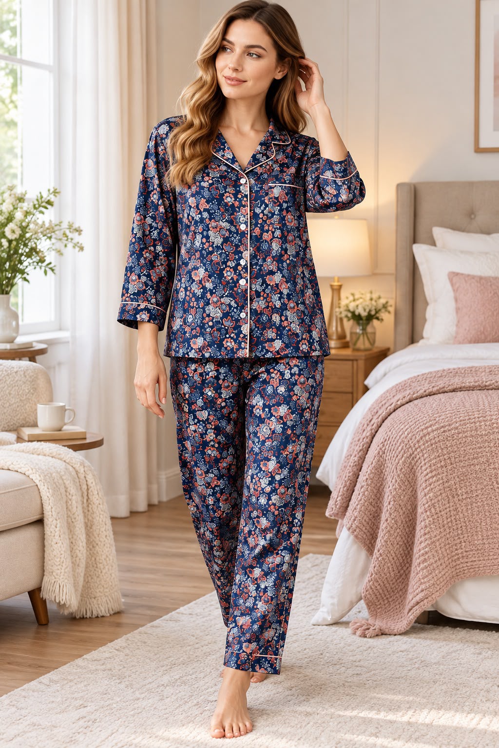 Midnight Bloom Reverie Nightsuit Set