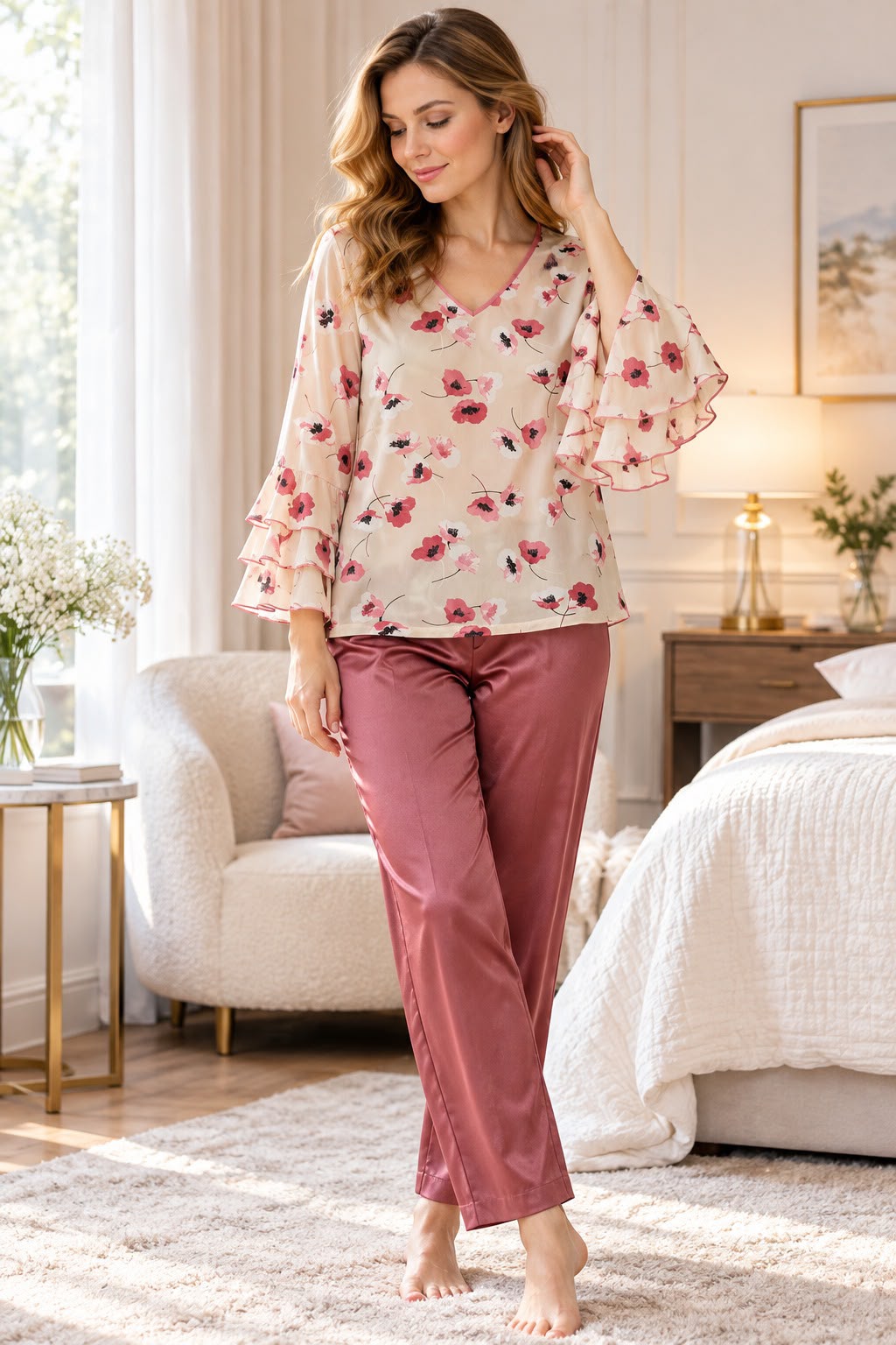 Elowen Marcelline Top & Pajama Set